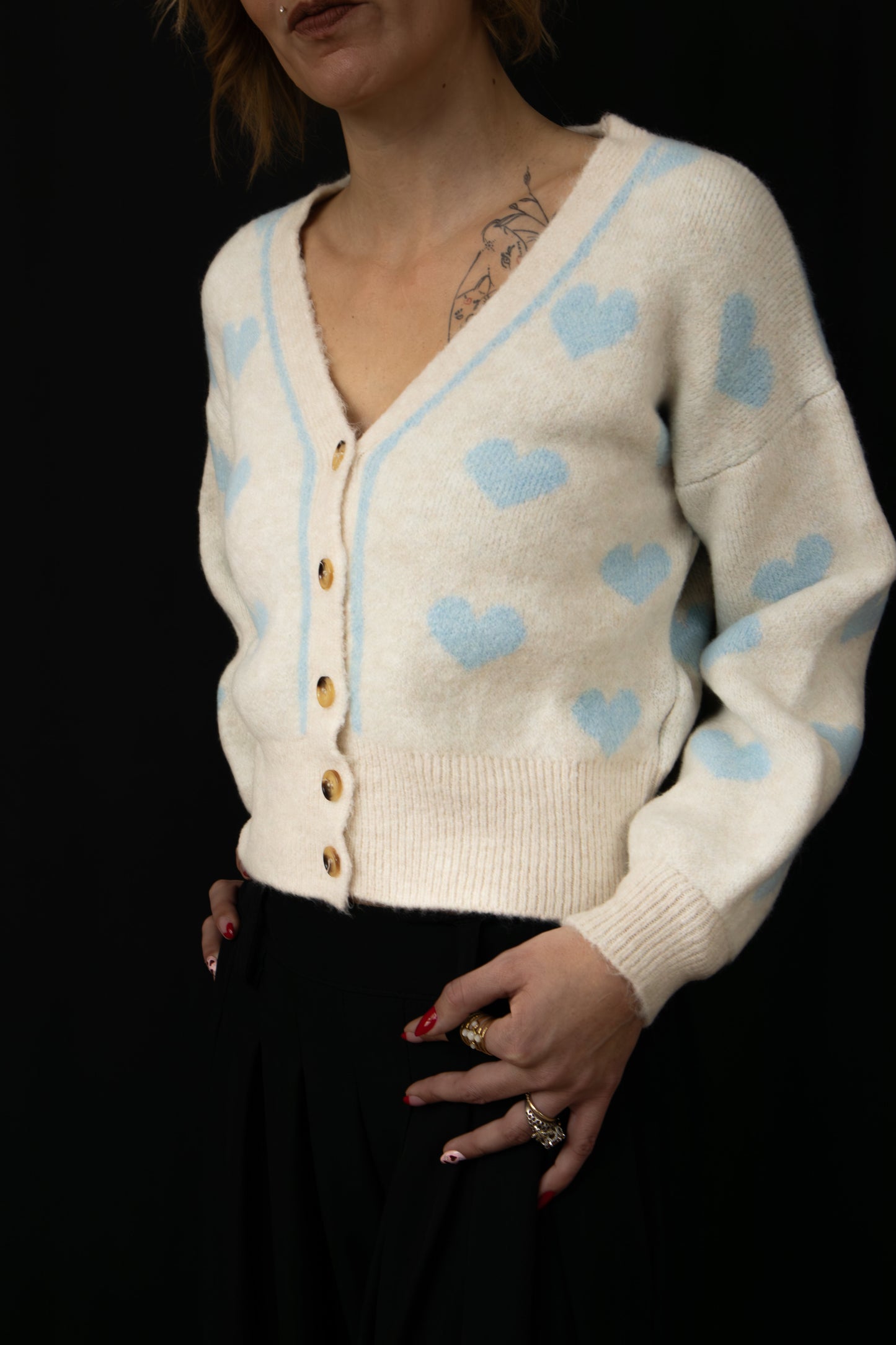 Gilet cœur bleu