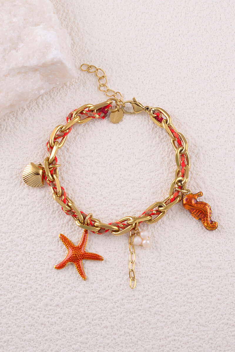 Bracelet coquillage & hippocampe