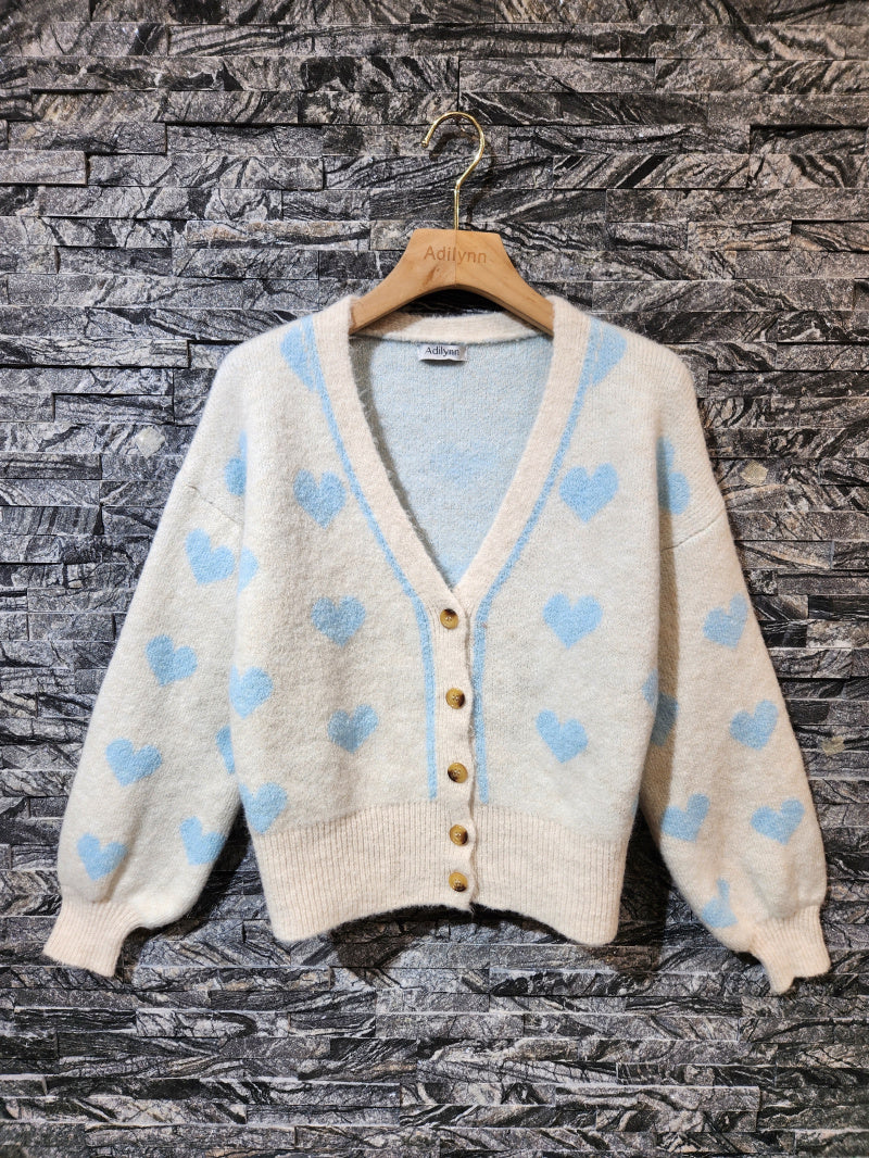 Gilet cœur bleu