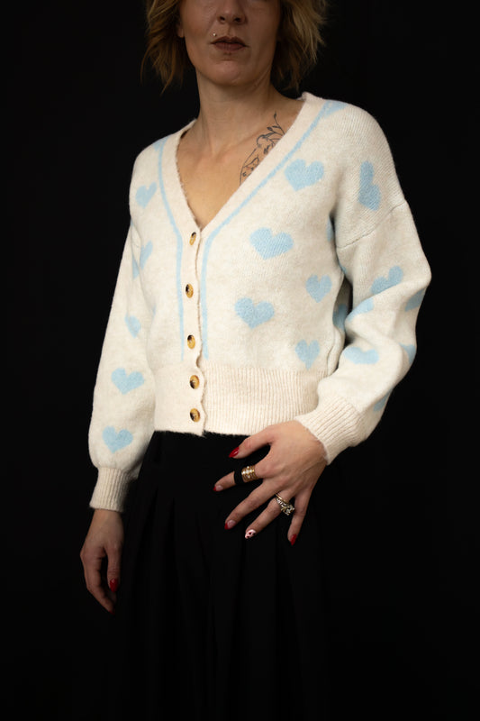 Gilet cœur bleu