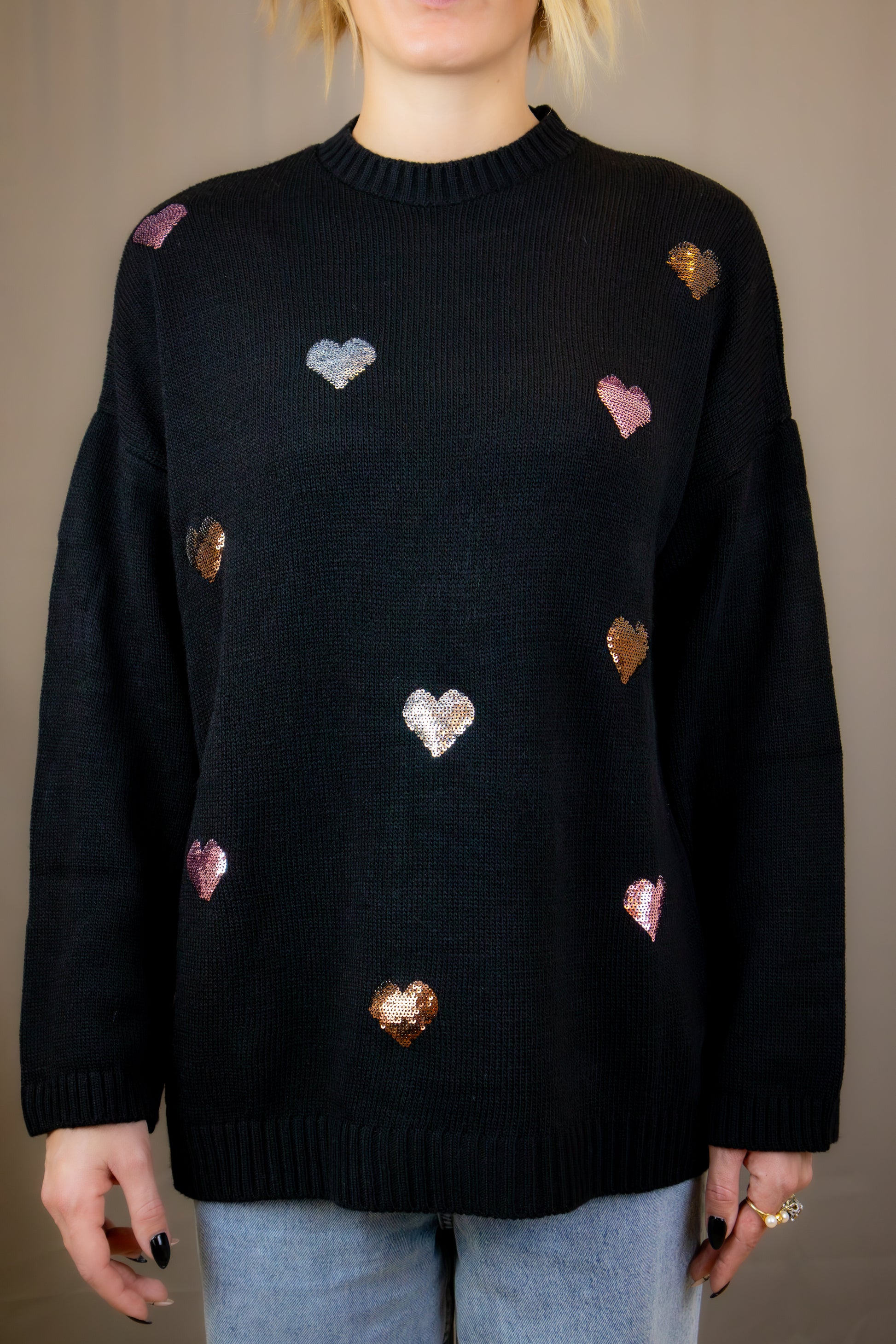 pull coeur noir