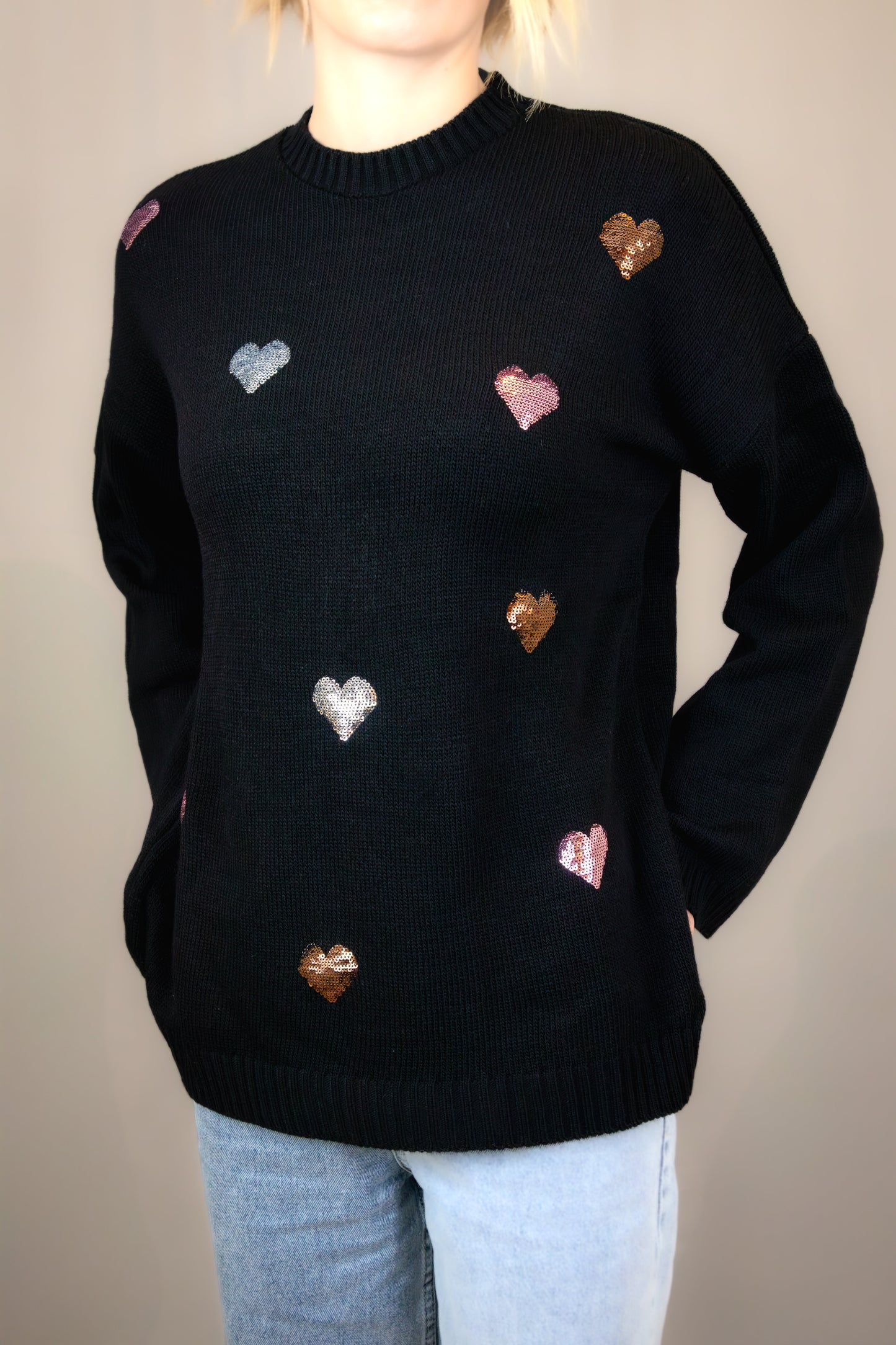 pull coeur noir