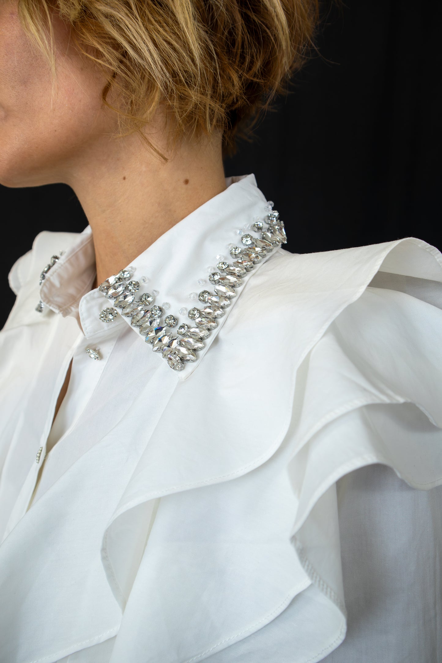 Chemise blanche volants