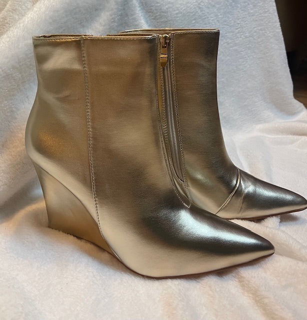 Bottines dorée compensées