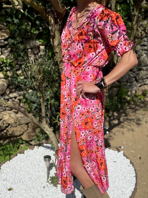 Robe longue à fleurs
