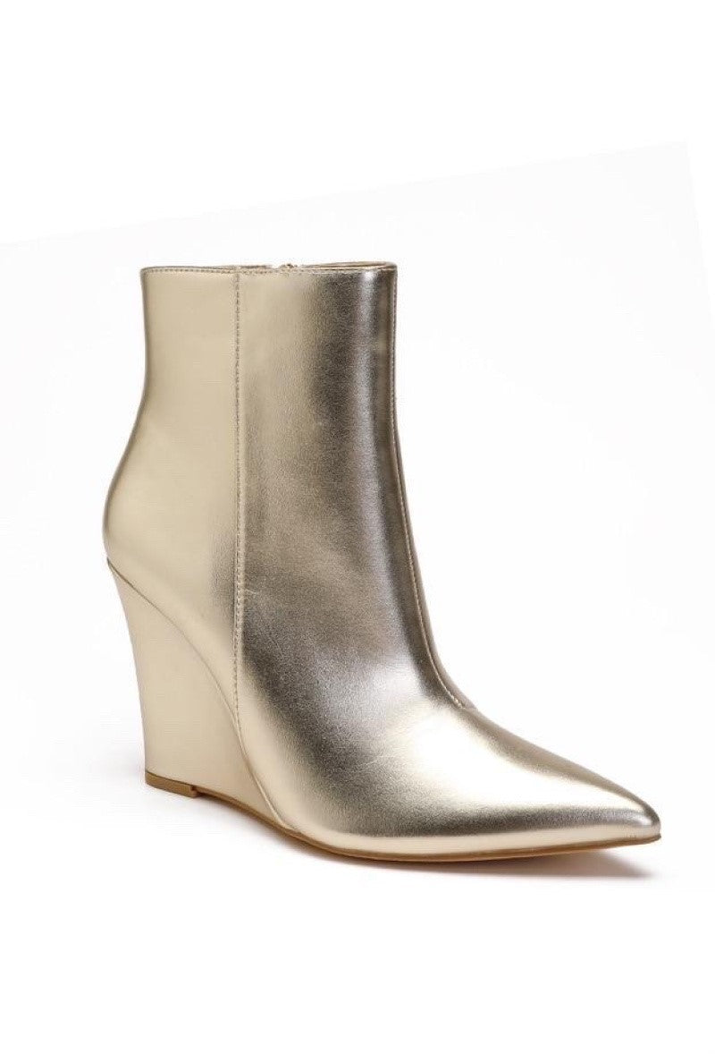 Bottines dorée compensées