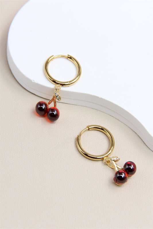 Boucles d'oreilles cerise