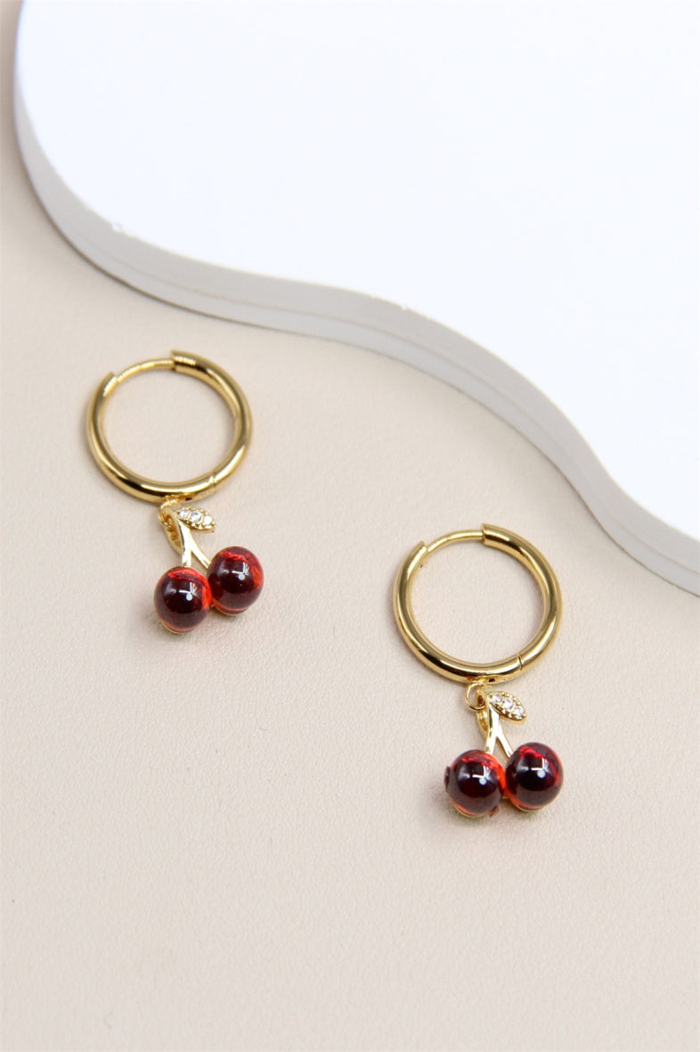Boucles d'oreilles cerise