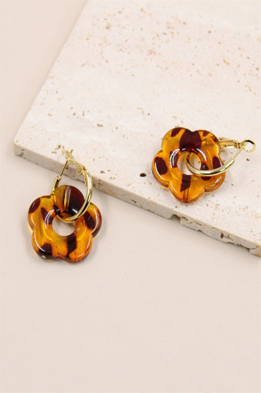 Boucle d'oreilles fleur léopard