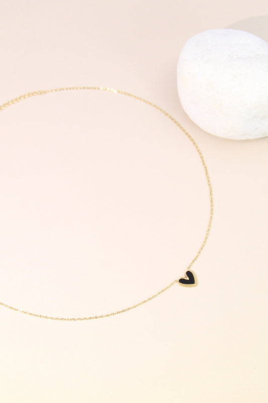 Collier cœur émaillé
