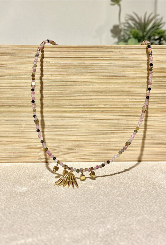 Collier fin en perles