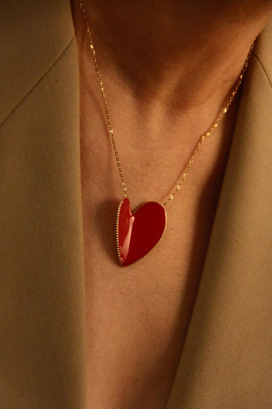 Collier cœur rouge